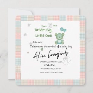 Träume groß, kleiner Schatz Baby Shower Einladung 