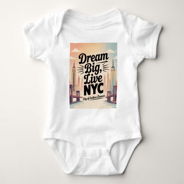 Träume groß, lebe NYC Baby Strampler (Vorderseite)