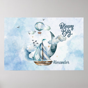 Träume groß Schiff im Ozean Anpassbar Poster