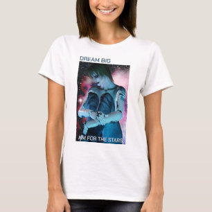 Träume groß. Ziele auf die Sterne. Hübsche Frau T-Shirt
