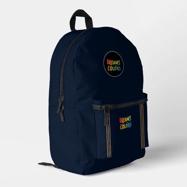 Träume in Farben Bedruckter Rucksack (Rückseitige Ecke links)