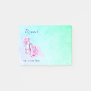 Träume können wahre rosa Ballet Slippers Post-it Klebezettel