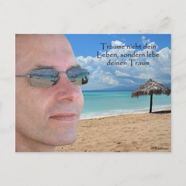 TRÄUME LEBEN POSTKARTE (Vorderseite)