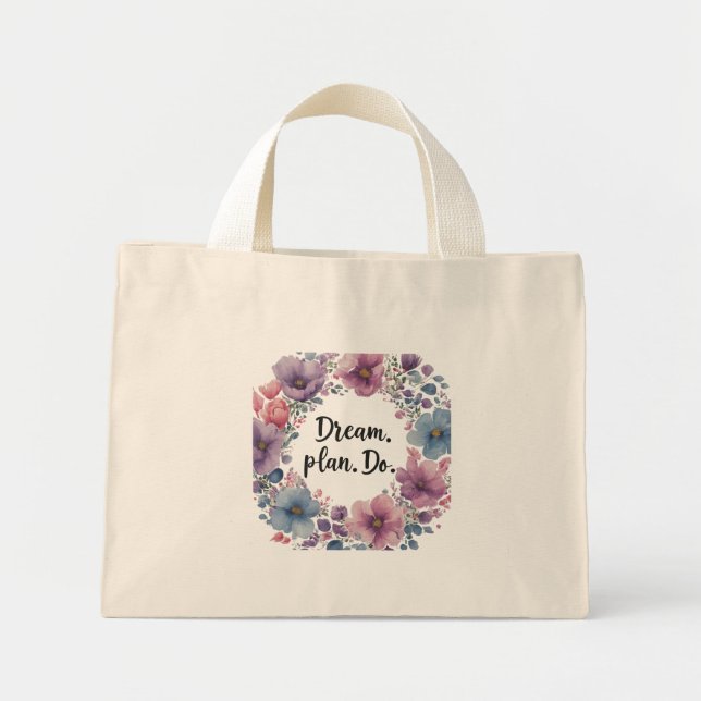 Träume. Plan. Do.* Tiny Tote Bag Mini Stoffbeutel (Vorne)