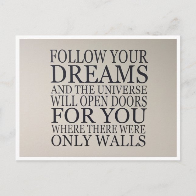 Träume Postkarte (Vorderseite)