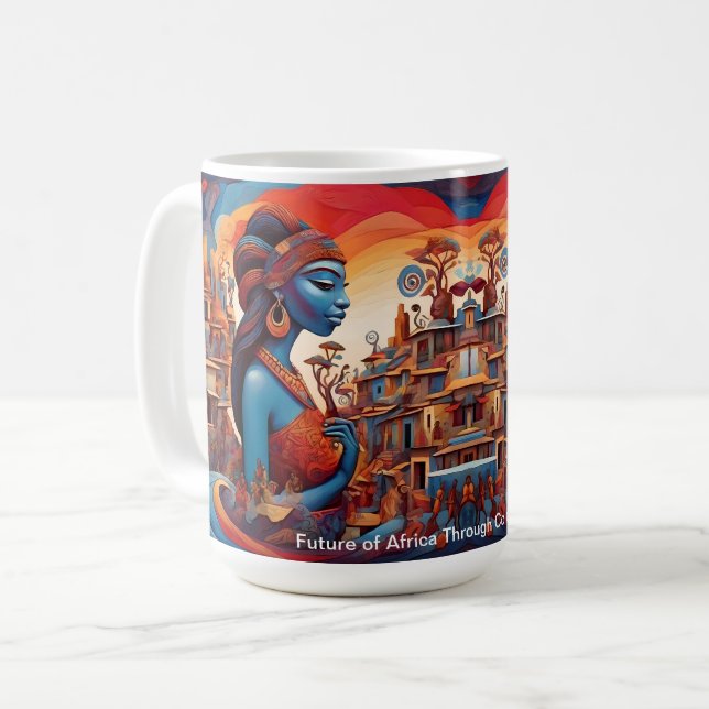 Träume vom Erbe: Ein lebendiges, zukunftsweisendes Kaffeetasse (Vorderseite Links)