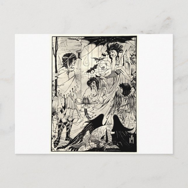 Träume von Aubrey Beardsley Postkarte (Vorderseite)
