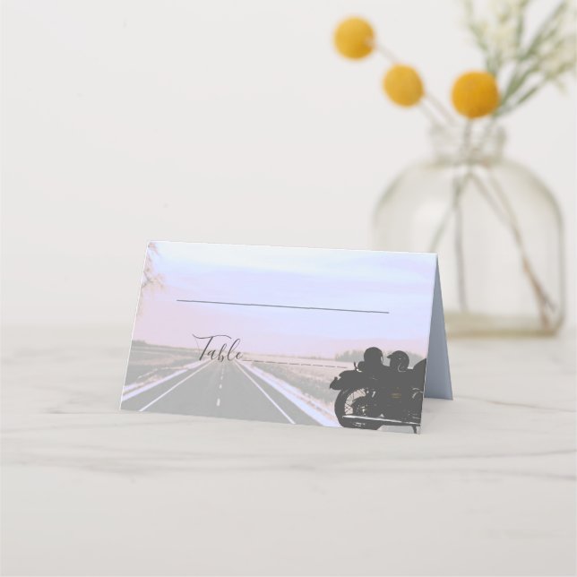 Träume von der Hochzeit von Motorrädern Platzkarte (Vorderseite)