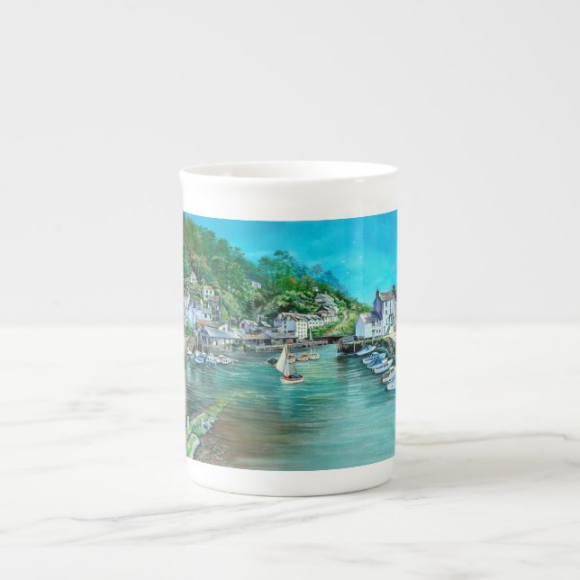 Träume von Polperro, Cornwall Bone China Tasse (Vorderseite)