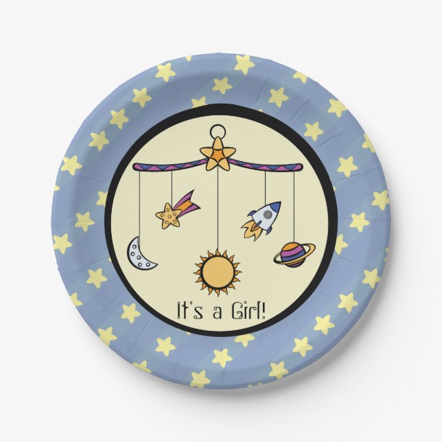 Träume von Space Mobile Baby Shower Paper-Tellern Pappteller (Vorderseite)