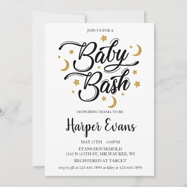 Träume von Sternen und Monden Einladung (Vorderseite)