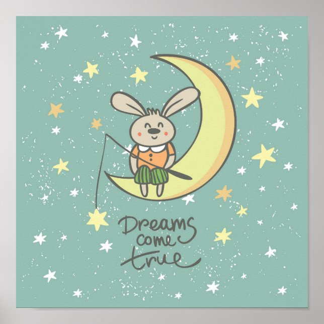 Träume wahr werden | Sonnig auf dem Mond Poster (Vorne)
