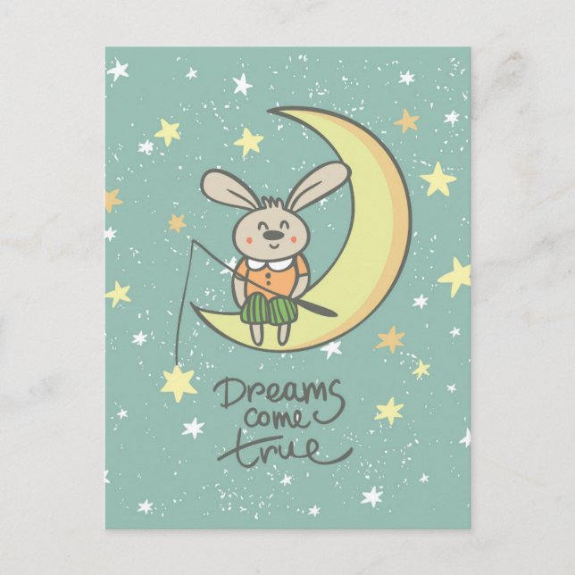 Träume wahr werden | Sonnig auf dem Mond Postkarte (Vorderseite)