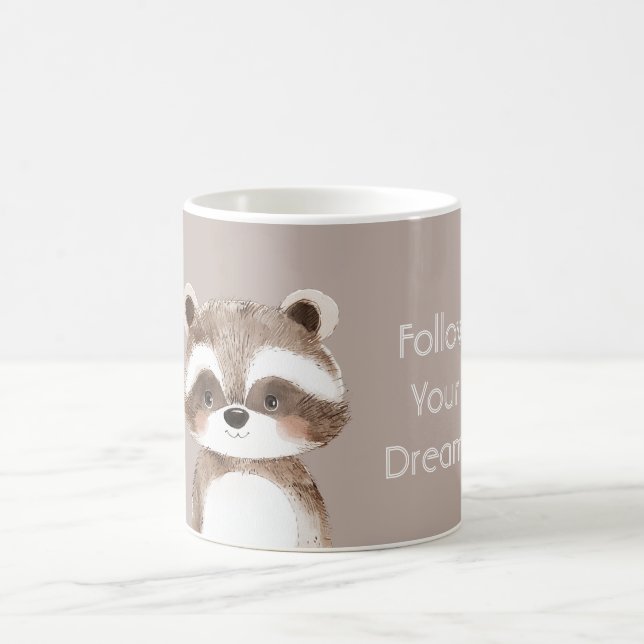 Träume-Waschbär Kaffeetasse (Mittel)