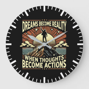 Träume werden Realität, wenn Gedanken zu Taten wer Große Wanduhr