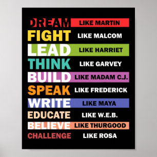 Träume wie Martin Lead wie Harriet Black History Poster