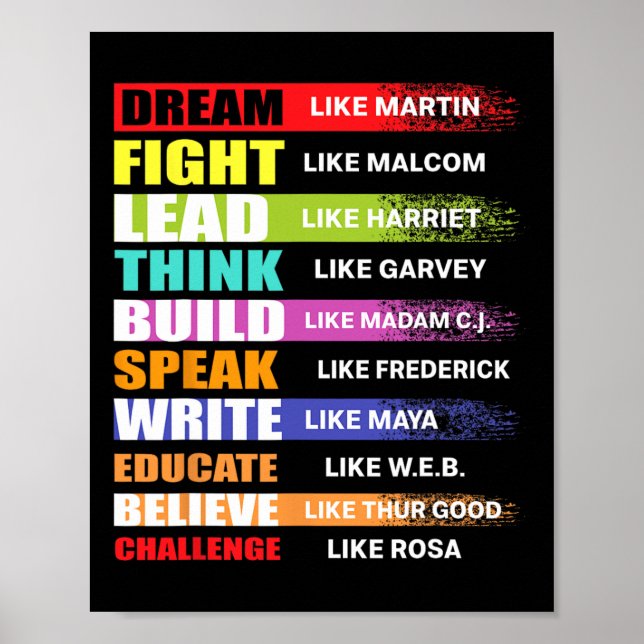 Träume wie Martin Lead wie Harriet Black History Poster (Vorne)