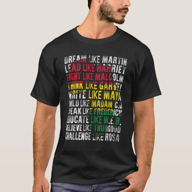 Träume wie Martin Lead wie Harriet Black History T-Shirt (Vorderseite)