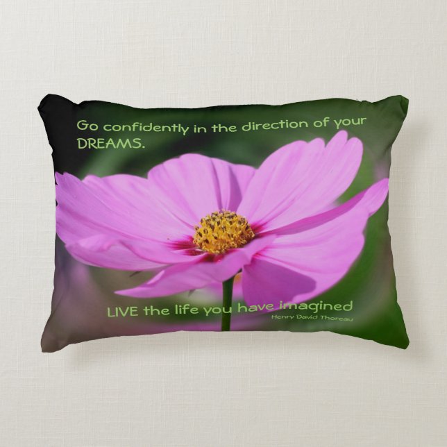 Träume Zitat Kosmos Blume Inspiration  Dekokissen (Vorderseite)