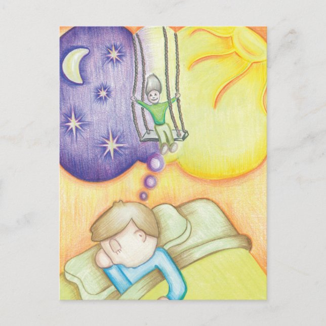 Träumen auf einer Schaukel Postkarte (Vorderseite)