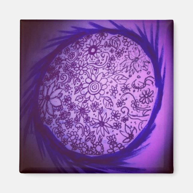 Träumen des lila Mondes Magnet (Vorne)