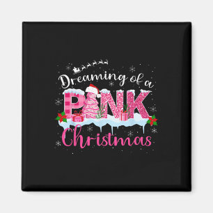 Träumen einer rosa Weihnachtsbaumkuchen-Weihnachts Magnet
