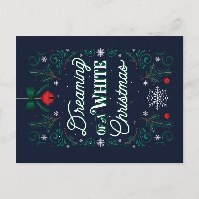Träumen einer weißen Weihnachtskarte Feiertagspostkarte (Vorderseite)