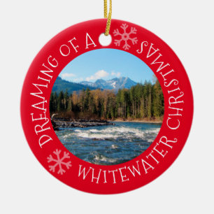 Träumen einer Whitewater-WeihnachtsFoto-Verzierun Keramik Ornament