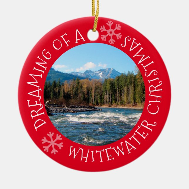 Träumen einer Whitewater-WeihnachtsFoto-Verzierung Keramik Ornament (Vorne)