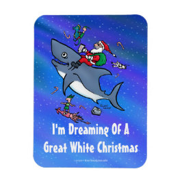 Träumen eines großen weißen Hais Weihnachten Magnet