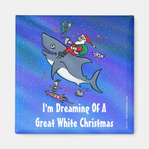 Träumen eines großen weißen Hais Weihnachten Magnet