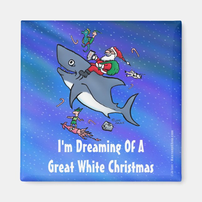 Träumen eines großen weißen Hais Weihnachten Magnet (Vorne)