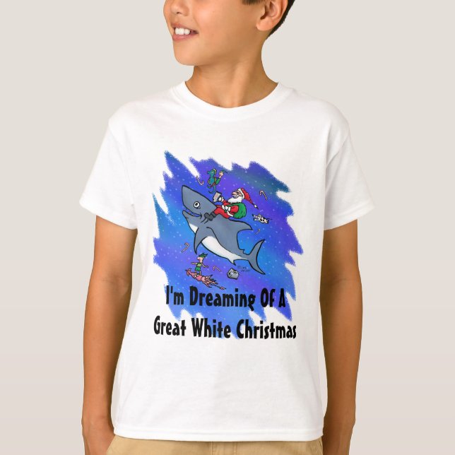 Träumen eines großen weißen Hais Weihnachten T-Shirt (Vorderseite)