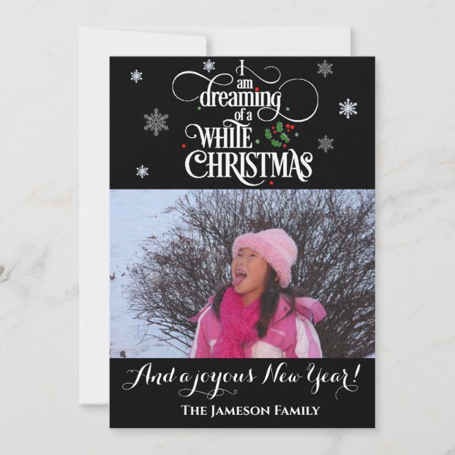 Träumen eines Weihnachts-Fotos Feiertagskarte (Vorderseite)