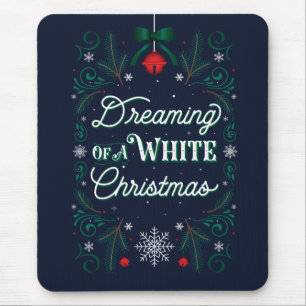 Träumen eines weißen Weihnachten Mousepad/Blau Mousepad