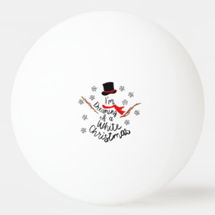 Träumen eines weißen Weihnachtsschneemans Tischtennisball
