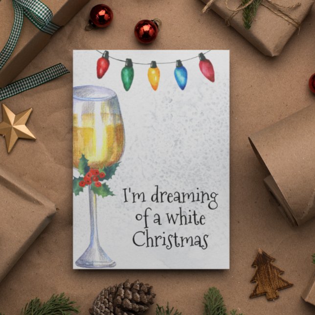 Träumen eines weißen Weihnachtsweins Lover Feiertagskarte (Von Creator hochgeladen)