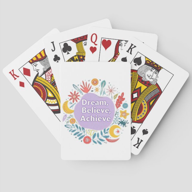 Träumen, glauben, erreichen spielkarten (Rückseite)