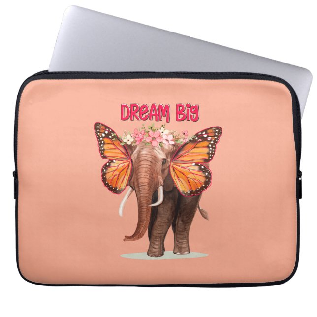 Träumen groß wie ein Elefant Inspiration Laptopschutzhülle (Vorderseite)
