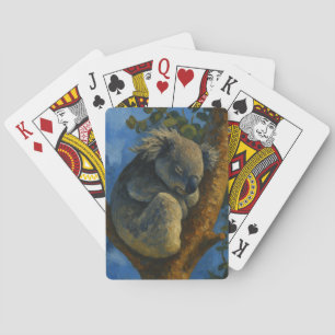 Träumen in Eukalyptus - Schlafen Koala Kunst Spielkarten