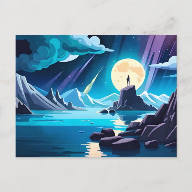 Träumen — Mensch am Meer Postkarte (Vorderseite)