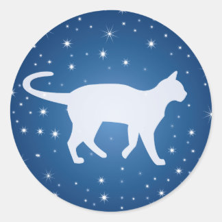 Träumen mit den Sternen Runder Aufkleber