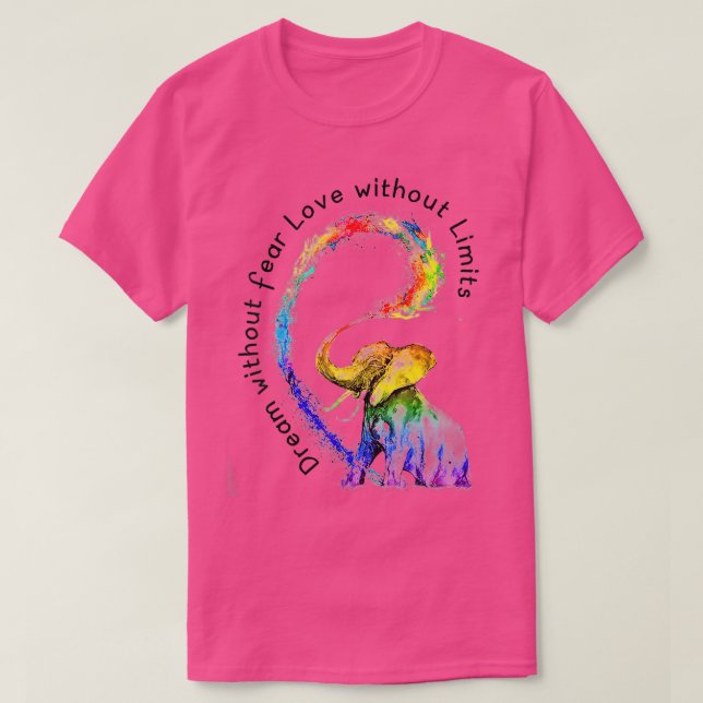 Träumen ohne Angst Liebe ohne Grenzen Elefant LG T-Shirt (Design vorne)