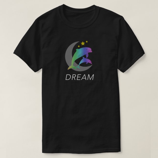 Träumen Sie (Delphine, Mond, Sterne) süßen T - T-Shirt (Design vorne)
