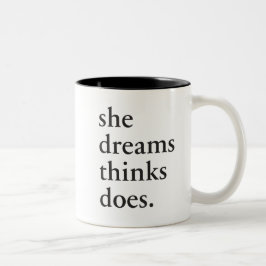 Träumen Sie, denken Sie, tun - inspirierend Zweifarbige Tasse