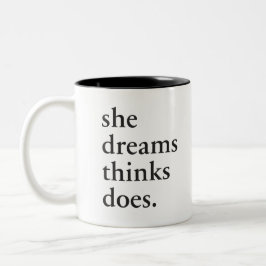 Träumen Sie, denken Sie, tun - inspirierend Zweifarbige Tasse