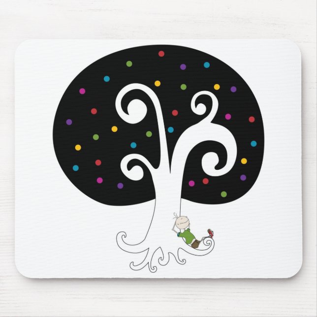 Träumen unter der Baum-Mausunterlage Mousepad (Vorne)
