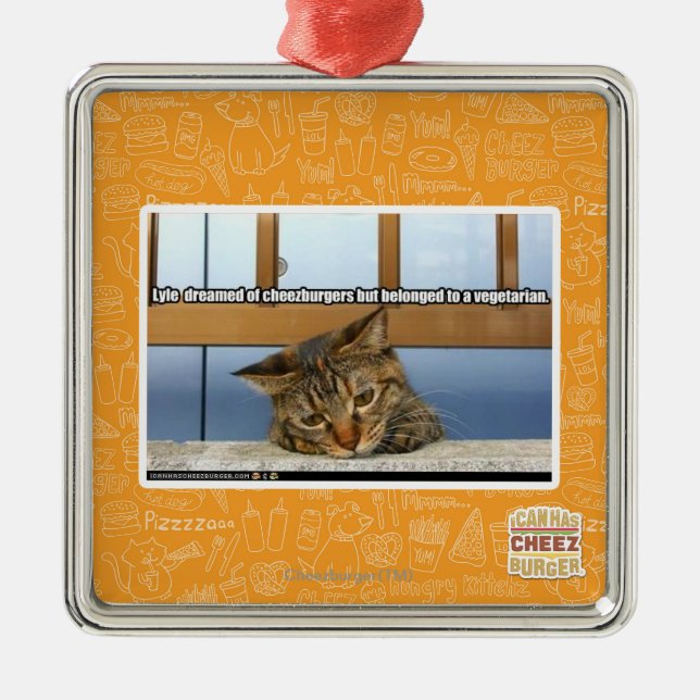 Träumen von Cheesburgers Ornament Aus Metall (Vorne)