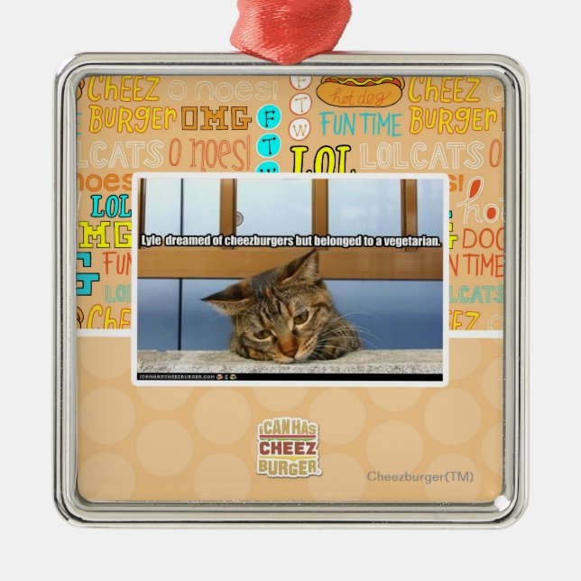 Träumen von Cheesburgers Silbernes Ornament (Vorne)