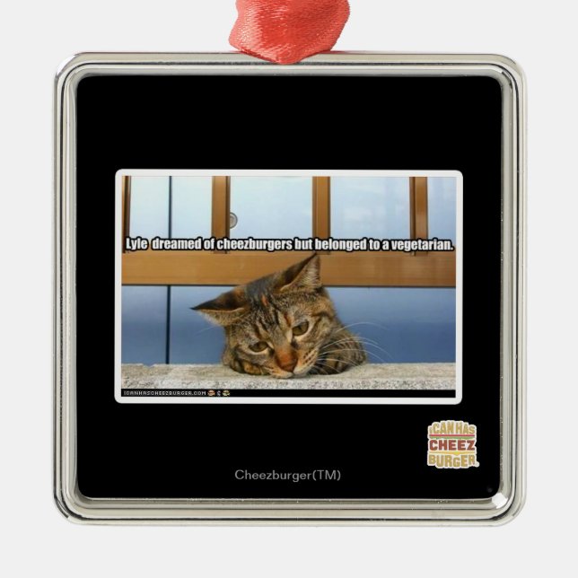 Träumen von Cheesburgers Silbernes Ornament (Vorne)